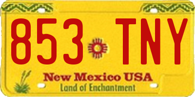 NM license plate 853TNY