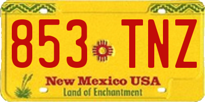 NM license plate 853TNZ