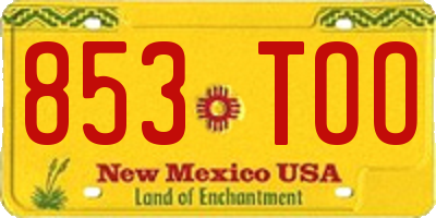 NM license plate 853TOO