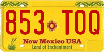 NM license plate 853TOQ
