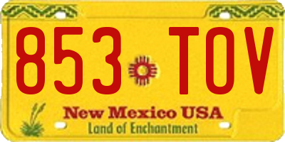 NM license plate 853TOV