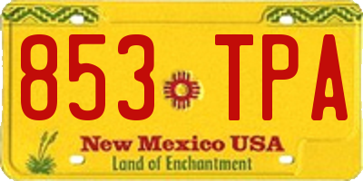 NM license plate 853TPA