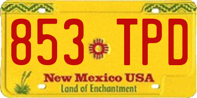 NM license plate 853TPD