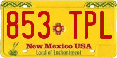 NM license plate 853TPL