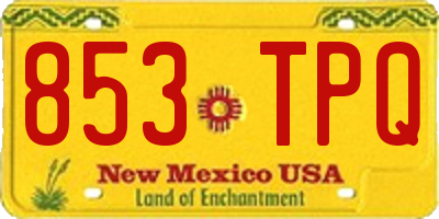 NM license plate 853TPQ
