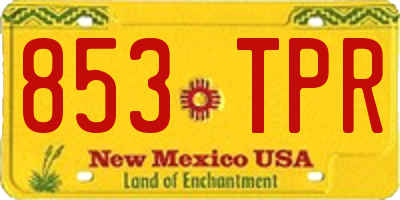 NM license plate 853TPR