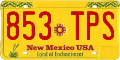 NM license plate 853TPS