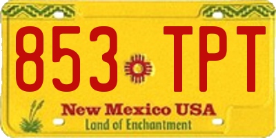 NM license plate 853TPT