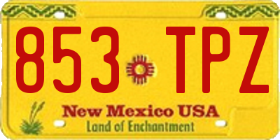 NM license plate 853TPZ