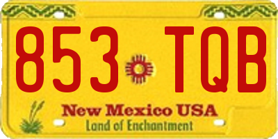NM license plate 853TQB