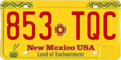 NM license plate 853TQC
