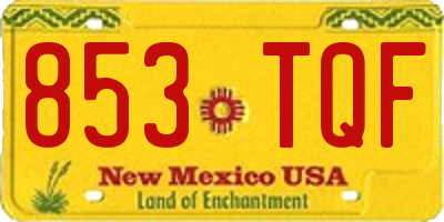 NM license plate 853TQF