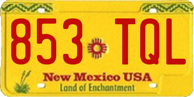 NM license plate 853TQL