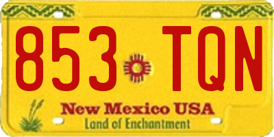 NM license plate 853TQN
