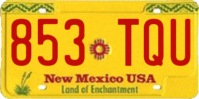 NM license plate 853TQU
