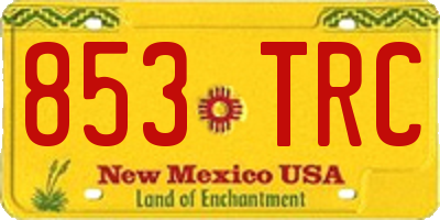 NM license plate 853TRC