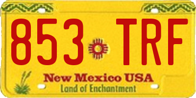 NM license plate 853TRF