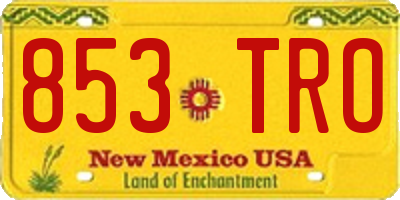 NM license plate 853TRO