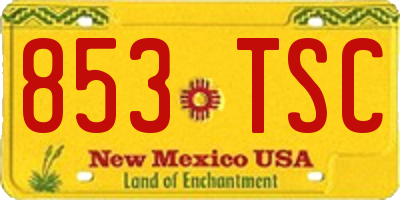 NM license plate 853TSC