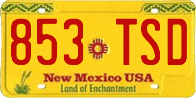 NM license plate 853TSD