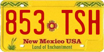 NM license plate 853TSH