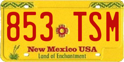 NM license plate 853TSM