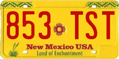NM license plate 853TST