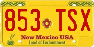 NM license plate 853TSX