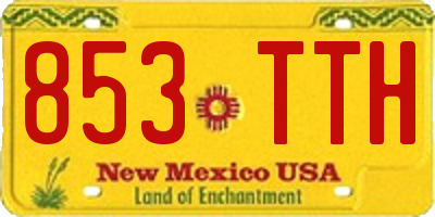 NM license plate 853TTH
