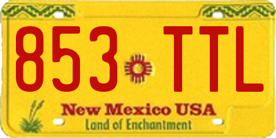 NM license plate 853TTL