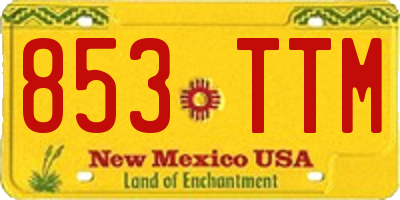 NM license plate 853TTM