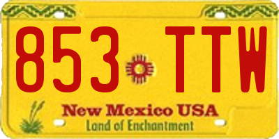 NM license plate 853TTW