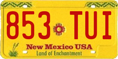 NM license plate 853TUI