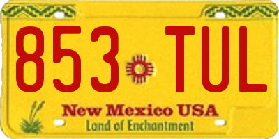 NM license plate 853TUL