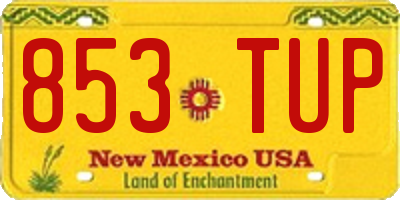 NM license plate 853TUP