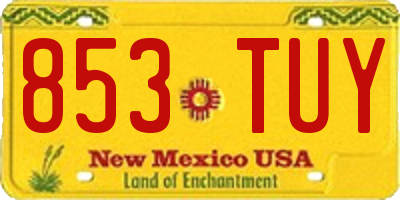 NM license plate 853TUY