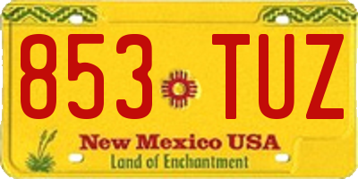 NM license plate 853TUZ