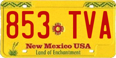 NM license plate 853TVA