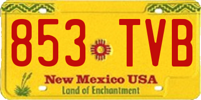 NM license plate 853TVB