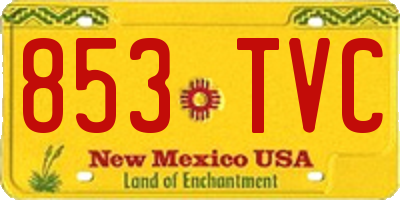 NM license plate 853TVC