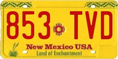 NM license plate 853TVD