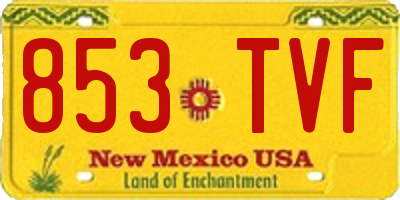 NM license plate 853TVF