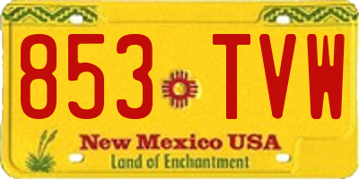 NM license plate 853TVW