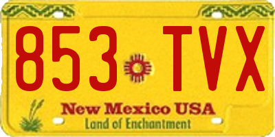 NM license plate 853TVX