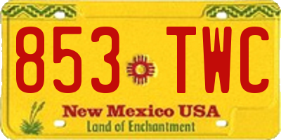 NM license plate 853TWC