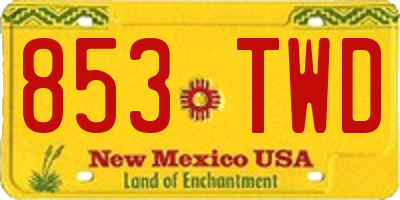 NM license plate 853TWD