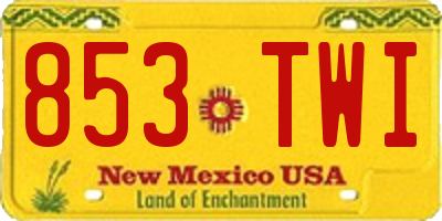 NM license plate 853TWI