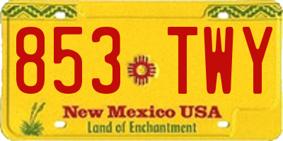 NM license plate 853TWY