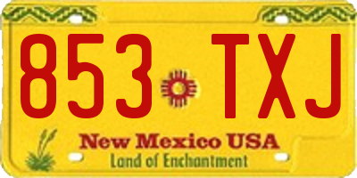 NM license plate 853TXJ