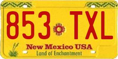 NM license plate 853TXL
